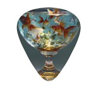 JKDGOJ Fish in the glass Pattern Guitar plectrum 12 pieces with three thickness plectrum combinations suitable for bass and ukulele