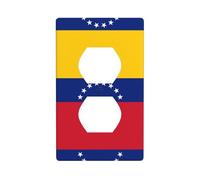 JKDGOJ Flag of Venezuela Prints Dual socket wall panel household power cover durable for decorative sockets and switches