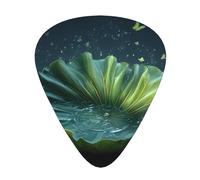 JKDGOJ Floating Lotus Leaves Pattern Guitar plectrum 12 pieces with three thickness plectrum combinations suitable for bass and ukulele