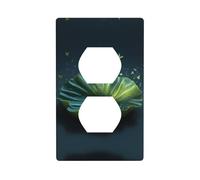 JKDGOJ Floating Lotus Leaves Prints Dual socket wall panel household power cover durable for decorative sockets and switches