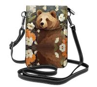 JKDGOJ Flower-scented bear Prints Crossbody bag, mobile phone bag, women's small wallet, a practical gift suitable for going out, exercising, and shopping
