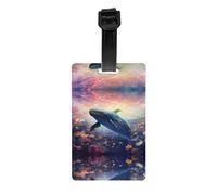 JKDGOJ Flowers Dancing with Whales Pattern Luggage Tags and Travel Bag Tags are Suitable for Both Men and Women to Prevent Luggage
