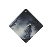 JKDGOJ Ghost by the dead tree Pattern 6-piece Square car air freshener with hanging type car accessories