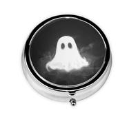 JKDGOJ Ghost's Gaze Pattern Round Mini Pill Box with 3 compartments for Pill Storage and Portable Travel