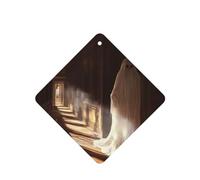 JKDGOJ Ghosts in the corridor Pattern 6-piece Square car air freshener with hanging type car accessories
