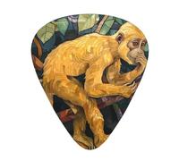 JKDGOJ Golden Monkey Climbs Vine Pattern Guitar plectrum 12 pieces with three thickness plectrum combinations suitable for bass and ukulele