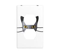 JKDGOJ Gray cat mask Prints Dual socket wall panel household power cover durable for decorative sockets and switches