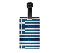JKDGOJ Greek Flag Pattern Luggage Tags and Travel Bag Tags are Suitable for Both Men and Women to Prevent Luggage