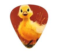 JKDGOJ Happy Little Yellow Duck Pattern Guitar plectrum 12 pieces with three thickness plectrum combinations suitable for bass and ukulele