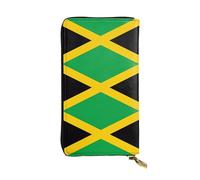 JKDGOJ jamaica flag Prints Women's leather long handheld wallet large capacity credit card zipper bag