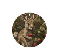 JKDGOJ Kangaroo in the strawberry flower Pattern 6-piece Round Shape car air freshener with hanging type car accessories