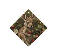 JKDGOJ Kangaroo in the strawberry flower Pattern 6-piece Square car air freshener with hanging type car accessories