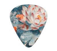 JKDGOJ Koi plays lotus Pattern Guitar plectrum 12 pieces with three thickness plectrum combinations suitable for bass and ukulele