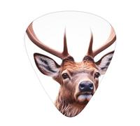 JKDGOJ Large deer head Pattern Guitar plectrum 12 pieces with three thickness plectrum combinations suitable for bass and ukulele