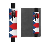 JKDGOJ Leather Pen Holder Bookmark Flag of the Czech Republic Picture for Hardcover Journals, Diaries, Planners - Adjustable Strap Band Pouch