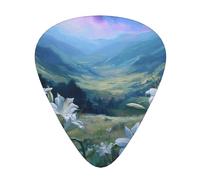 JKDGOJ Lily of the Valley Pattern Guitar plectrum 12 pieces with three thickness plectrum combinations suitable for bass and ukulele