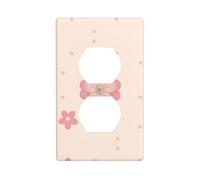 JKDGOJ Little cherry blossoms Prints Dual socket wall panel household power cover durable for decorative sockets and switches