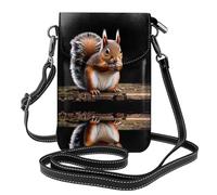 JKDGOJ Little Squirrel Prints Crossbody bag, mobile phone bag, women's small wallet, a practical gift suitable for going out, exercising, and shopping