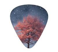 JKDGOJ Little tree under the snowflakes Pattern Guitar plectrum 12 pieces with three thickness plectrum combinations suitable for bass and ukulele
