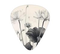 JKDGOJ Lotus dragonfly ink painting Pattern Guitar plectrum 12 pieces with three thickness plectrum combinations suitable for bass and ukulele