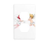 JKDGOJ Love Elf Prints Dual socket wall panel household power cover durable for decorative sockets and switches