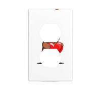 JKDGOJ Love hug bear Prints Dual socket wall panel household power cover durable for decorative sockets and switches