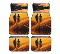 JKDGOJ Love in The Wheat Field Prints Car Floor mats with Anti Slip Front and Rear are Suitable for Cars, Trucks and SUV