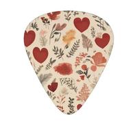 JKDGOJ Love mural Pattern Guitar plectrum 12 pieces with three thickness plectrum combinations suitable for bass and ukulele