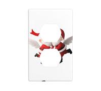 JKDGOJ Love Santa Claus Prints Dual socket wall panel household power cover durable for decorative sockets and switches