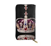 JKDGOJ Luxury crown Prints Women's leather long handheld wallet large capacity credit card zipper bag