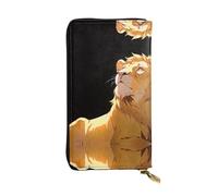 JKDGOJ Lying lion Prints Women's leather long handheld wallet large capacity credit card zipper bag