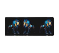 JKDGOJ Mech Lion Pattern Gaming Mouse pad XXL Large Mouse Mat Long Extended Mouse Pad Desk Mat Non-Slip Rubber Mice Pads Stitched Edges Thin Pad 31.5 x 11.8 x 0.12 in