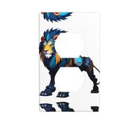 JKDGOJ Mech Lion Prints Dual socket wall panel household power cover durable for decorative sockets and switches