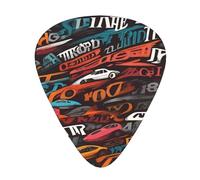 JKDGOJ Mobile cars Pattern Guitar plectrum 12 pieces with three thickness plectrum combinations suitable for bass and ukulele