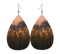 JKDGOJ Morning dew Pattern Water droplet pendant earrings and leather earrings, suitable as holiday birthday gifts for women