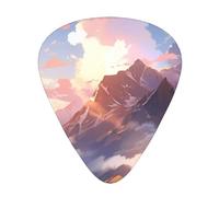 JKDGOJ Mountains in the morning light Pattern Guitar plectrum 12 pieces with three thickness plectrum combinations suitable for bass and ukulele