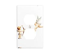 JKDGOJ Mutual love Prints Dual socket wall panel household power cover durable for decorative sockets and switches