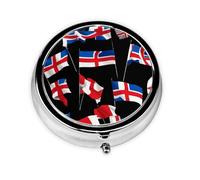 JKDGOJ National Flag Pattern Round Mini Pill Box with 3 compartments for Pill Storage and Portable Travel