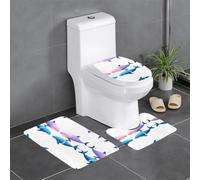 JKDGOJ Nautical Whale Picture 3 Piece Bathroom Rugs Set - Non-Slip Bath Rug Set - Easy to Clean and Maintain - Moisture Blocking and Durable