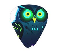 JKDGOJ Neon Owl Nightvision Pattern Guitar plectrum 12 pieces with three thickness plectrum combinations suitable for bass and ukulele