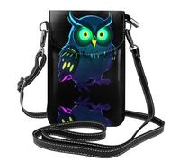 JKDGOJ Neon Owl Nightvision Prints Crossbody bag, mobile phone bag, women's small wallet, a practical gift suitable for going out, exercising, and shopping