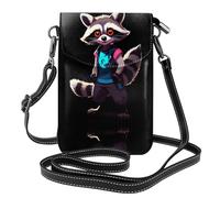 JKDGOJ Neon Raccoon Hack Prints Crossbody bag, mobile phone bag, women's small wallet, a practical gift suitable for going out, exercising, and shopping