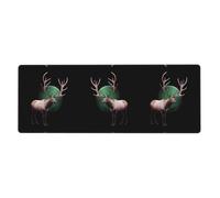 JKDGOJ Northern Lights Elk Pattern Gaming Mouse pad XXL Large Mouse Mat Long Extended Mouse Pad Desk Mat Non-Slip Rubber Mice Pads Stitched Edges Thin Pad 31.5 x 11.8 x 0.12 in