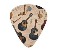 JKDGOJ Notes music guitar Pattern Guitar plectrum 12 pieces with three thickness plectrum combinations suitable for bass and ukulele