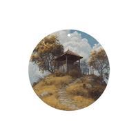 JKDGOJ Pavilion on the hill Pattern 6-piece Round Shape car air freshener with hanging type car accessories