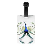 JKDGOJ Peacock Opens his Tail Pattern Luggage Tags and Travel Bag Tags are Suitable for Both Men and Women to Prevent Luggage