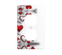 JKDGOJ Pine needle tree full of love Prints Dual socket wall panel household power cover durable for decorative sockets and switches