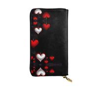 JKDGOJ Pine needle tree full of love Prints Women's leather long handheld wallet large capacity credit card zipper bag