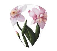 JKDGOJ Pink Lily Pattern Guitar plectrum 12 pieces with three thickness plectrum combinations suitable for bass and ukulele