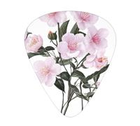 JKDGOJ Pink roses in bloom Pattern Guitar plectrum 12 pieces with three thickness plectrum combinations suitable for bass and ukulele